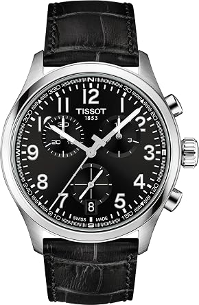Tissot Chrono L 42mm, Swiss Quartz Chronograph Watch for Men, Stainless Steel Case, Black Dial