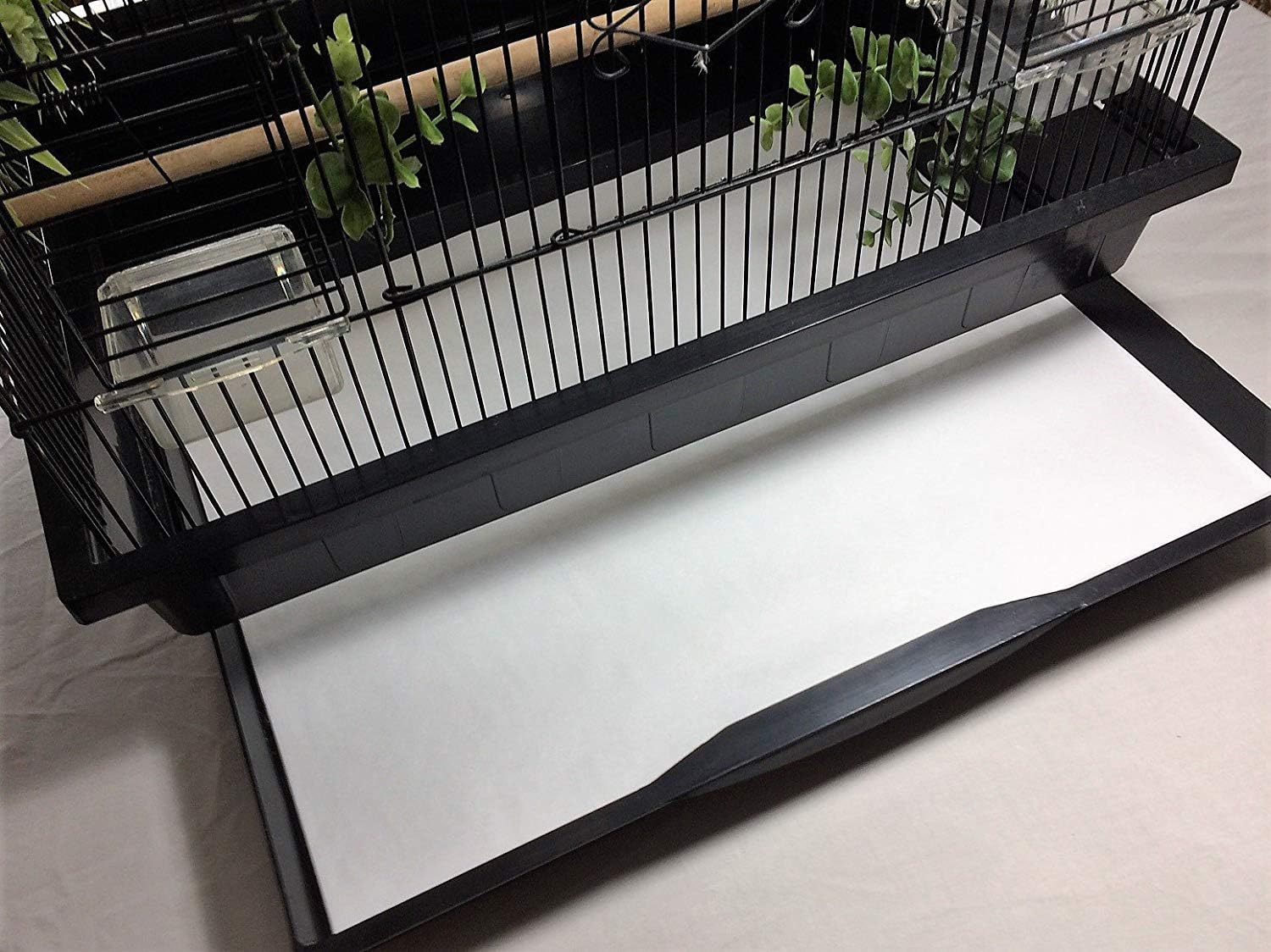 Bird Cage Liners - Poly Coated - Large Cages - Custom Size - 100 Pre-Cut Sheets - Up to 250 Ft of Paper
