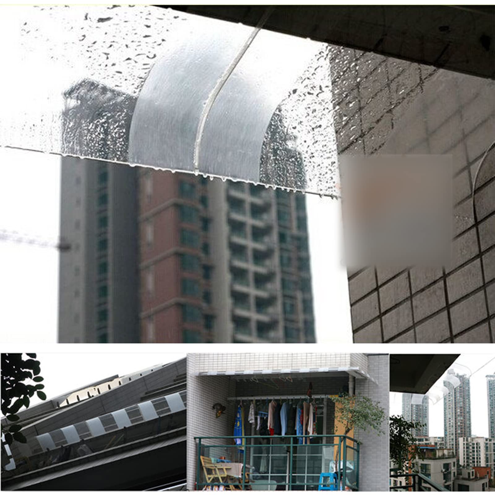 Buitendeur luifel, luifel, raam, regen onderdak, polycarbonaat Buitendeur luifel, luifel, raam, regen onderdak, polycarbonaat