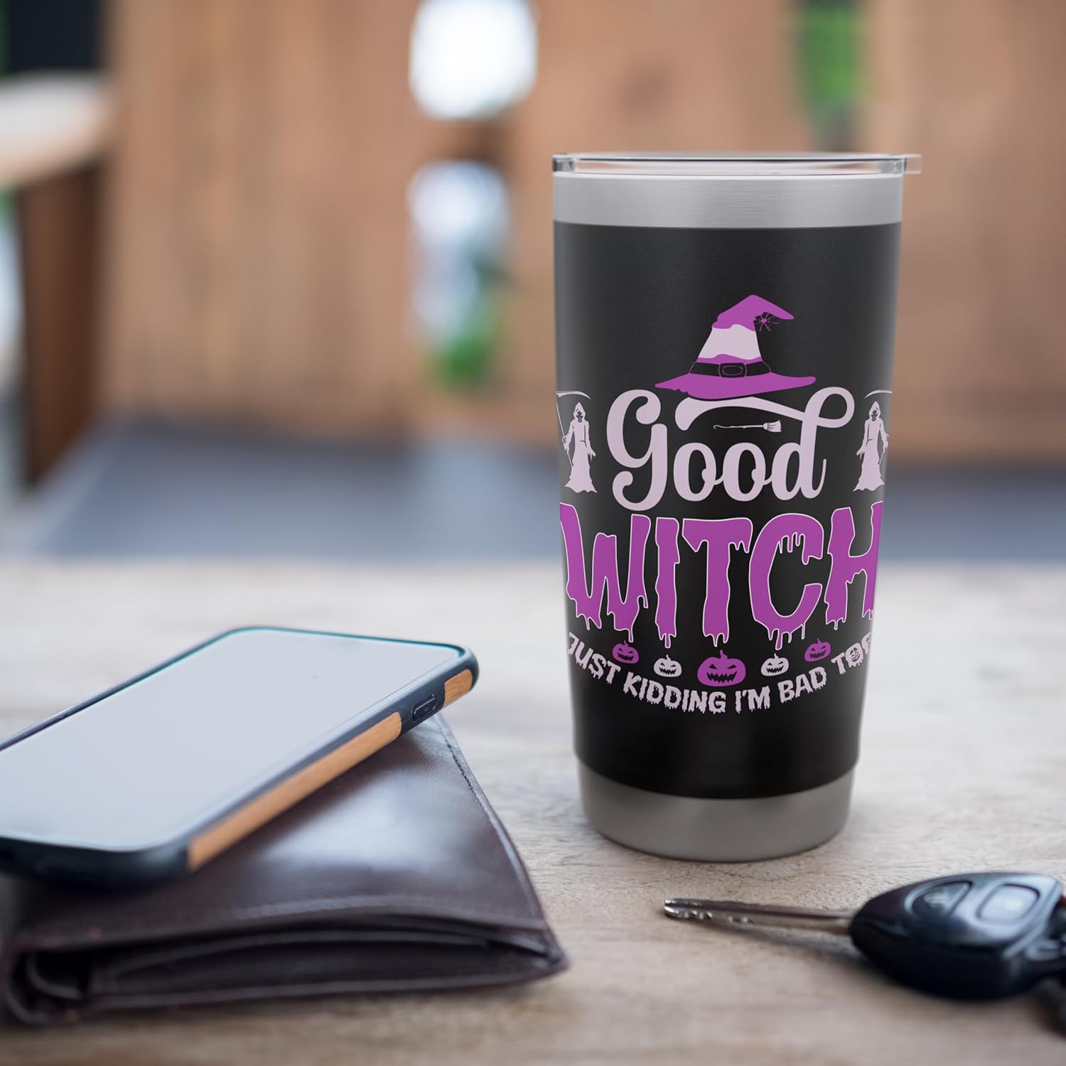 Good Witch Just Kidding I'm Bad Too Stainless Steel Insulated Tumbler - Image 7
