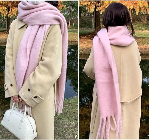 Miniatura 17 de Bufanda grande y gruesa de gran tamaño, esponjosas, de lana grande, gruesa, cálida para invierno