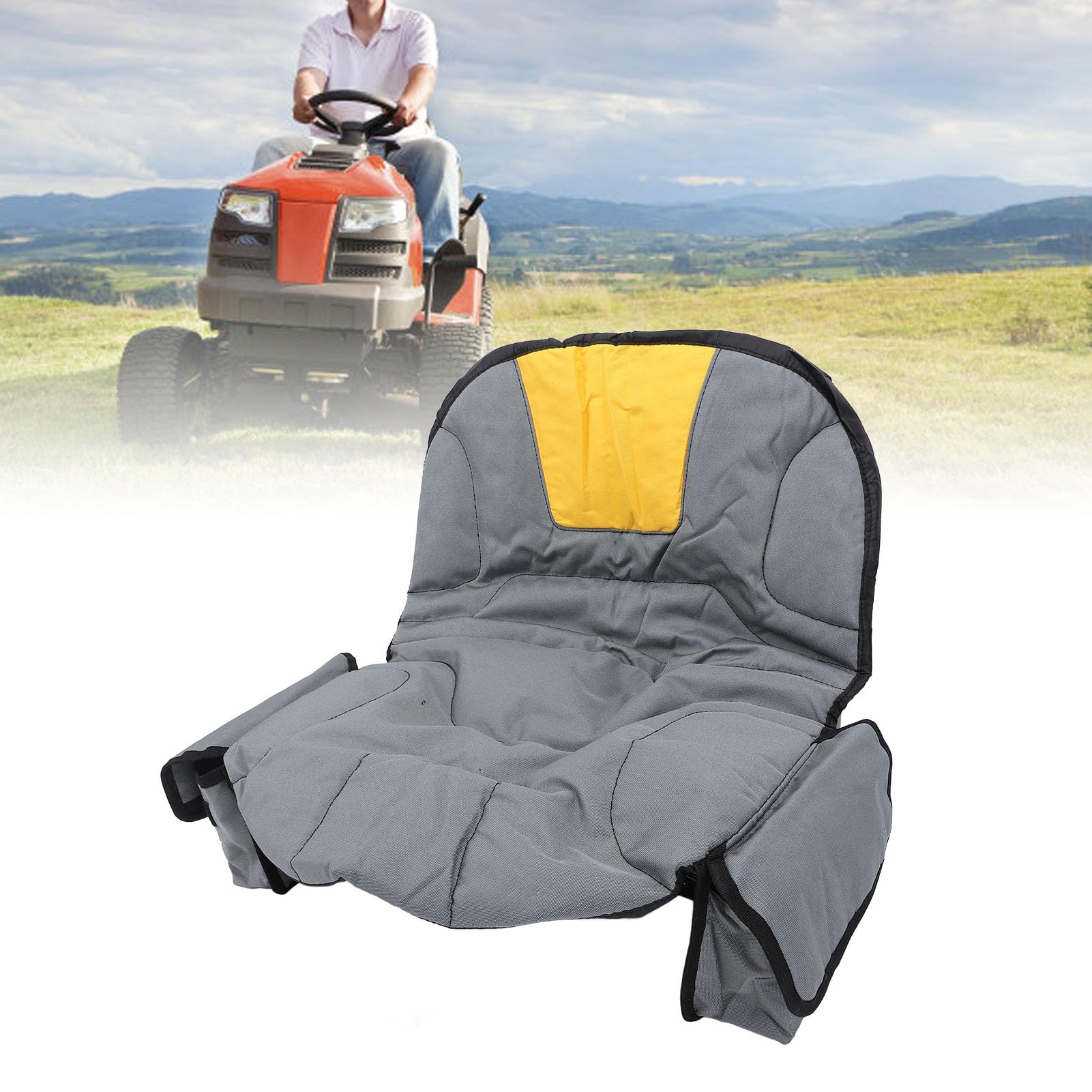 Funda de Asiento, Funda Impermeable para Asiento de Tractor, Protector de Asiento con Bolsillos de Almacenamiento, Protector de Asiento para cortacésped Resistente a los