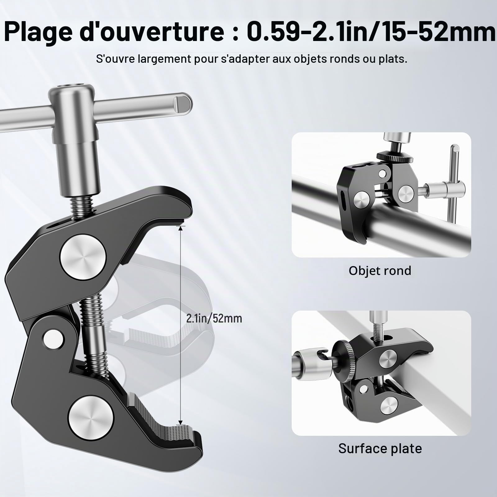 NEEWER Bras Magique Réglable 25cm/9,8" avec Super Pince, Filetages 1/4" & 3/8", Vis 1/4" pour Flash/Éclairage LED/Micro/Moniteur, Compatible avec SmallRig, Charge Maximale: 2kg, ST25C