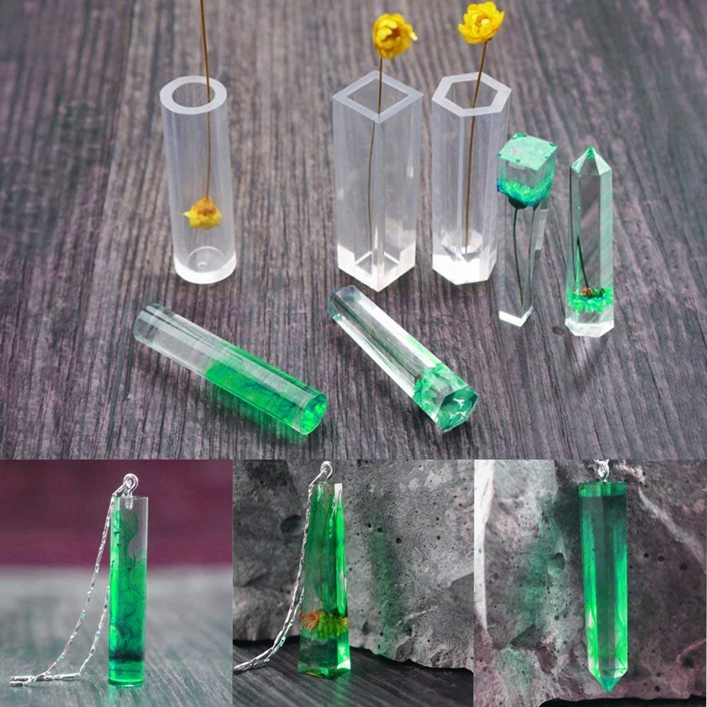 2x100ml Resine UV trasparenti con lampada + 25 stampi in silicone + 36 fiori glitter glassine + occhielli + pinzetta per creazione gioielli pendenti orecchini anelli, NUOVA resina epossidica