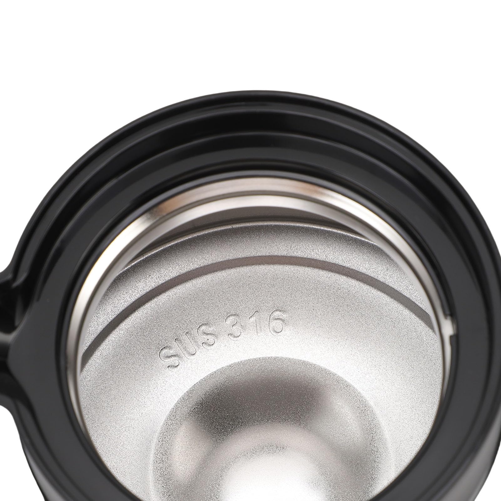 Jiawu Izolowany Czajniczka Wykonana ze Stali Nierdzewnej z pyszną pokrywką do Gorących Zimnych Napojów 880 Ml pojemność (BLACK)