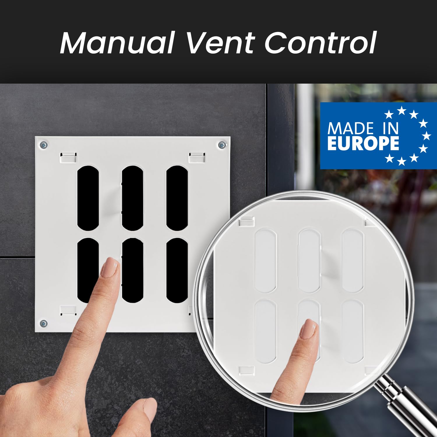 16 x 12 pulgadas (dimensiones exteriores), cubierta de ventilación de pared de aire ajustable blanca – Rejilla de metal para interiores y exteriores – Calefacción, refrigeración, ventilación para el