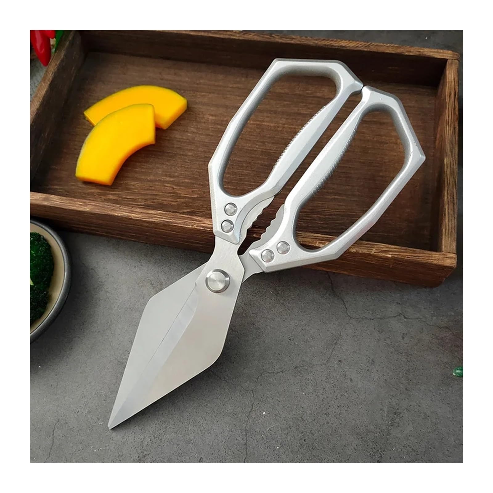 Edelstahl-Küchenzubehör-Schere, Multifunktions-Lebensmittelschere, kompatibel for Huhn, Gemüse, Grillfleisch, Fisch, Kochwerkzeug