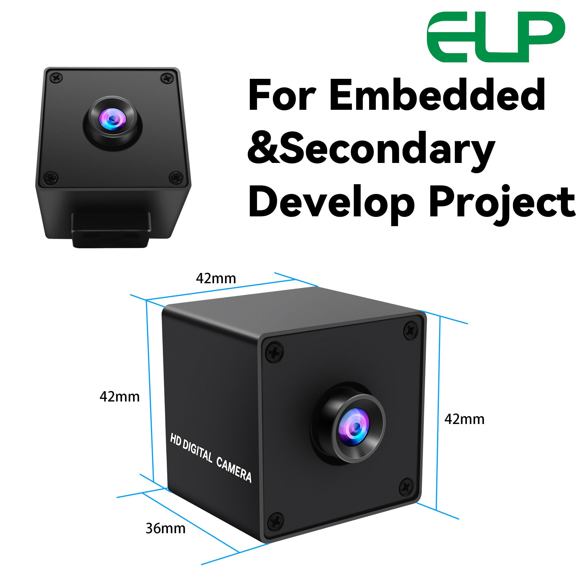 ELP Cámara global de alta velocidad con obturador USB 3.0, 720P/200fps, 1200P/120fps, USB3.0/2.0 de 20 pines, gran angular de 100 grados, para Windows, Linux, Mac, Pi, cámara web AR0234 de marco