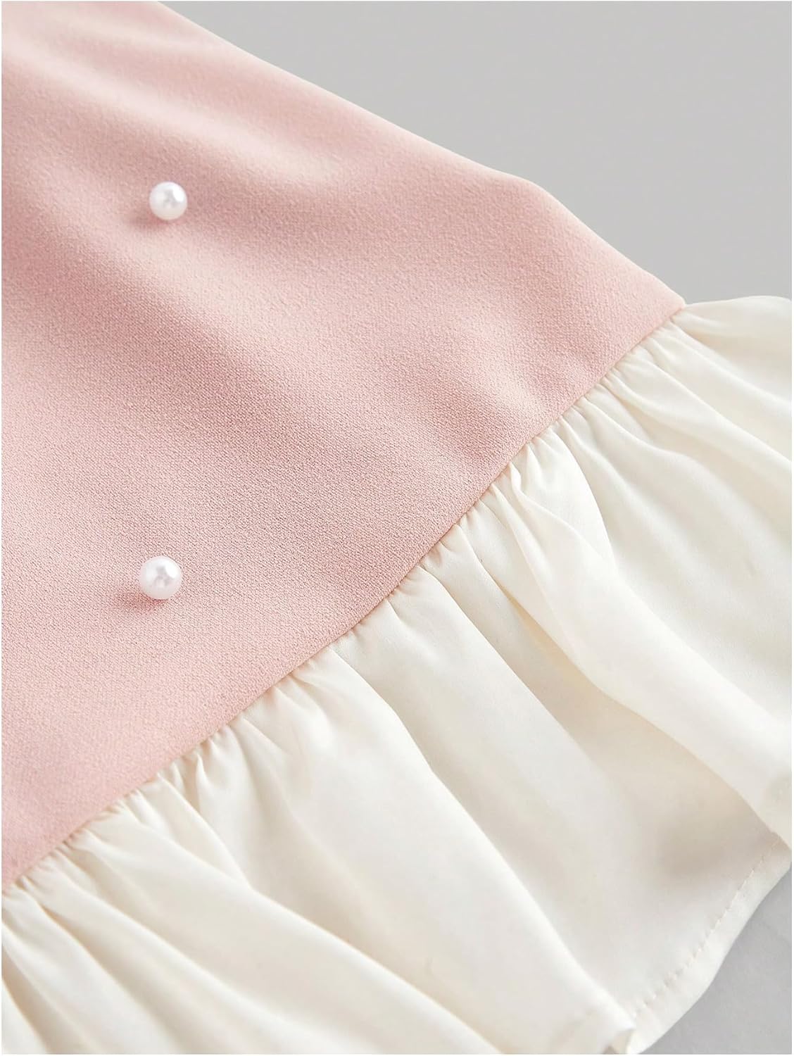 Floerns Women's Cute Bowknot Halter Dress Pearl Beaded Ruffle Hem Party Mini Dresses