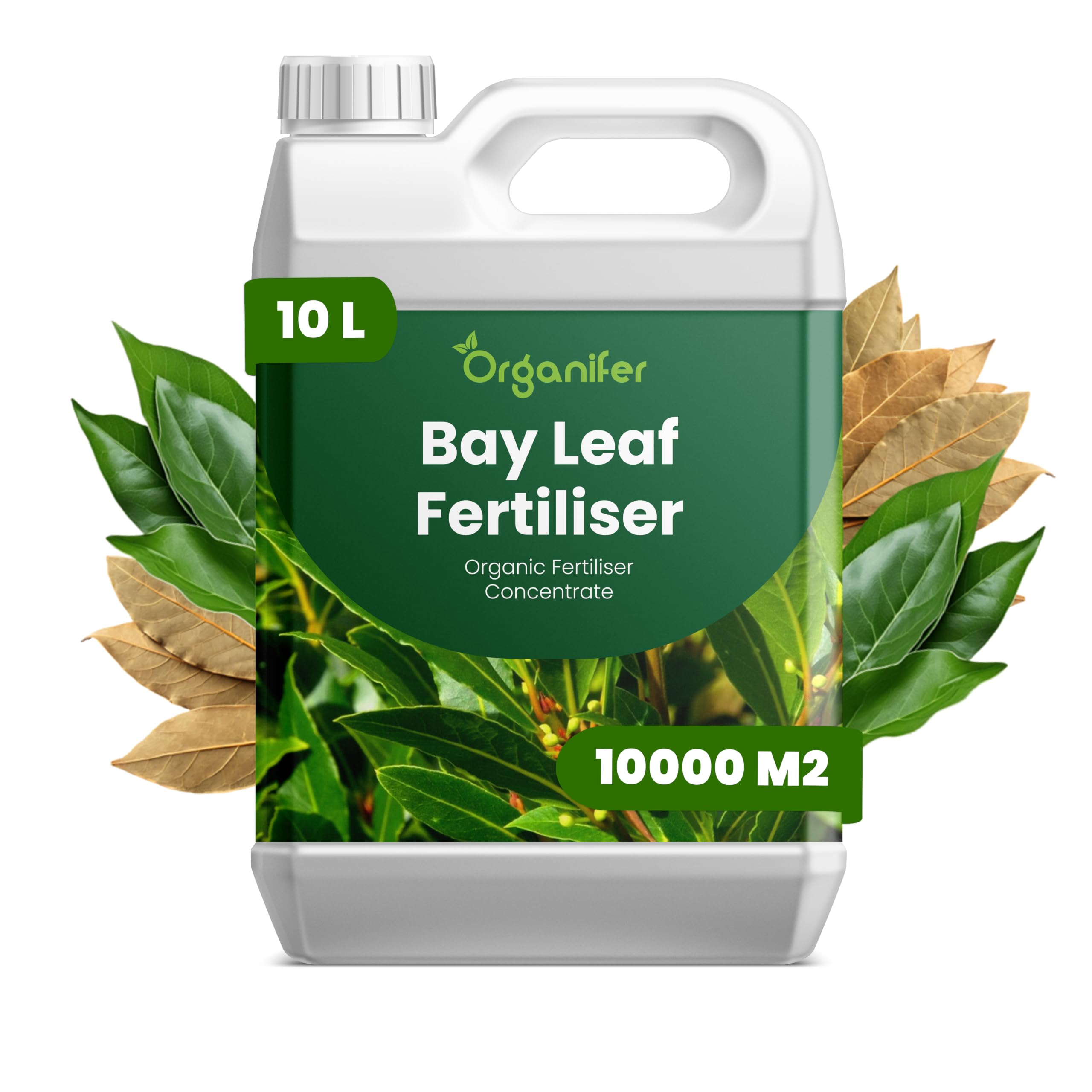 Lorbeer Flüssigdünger - 10L - NPK 3-4-3 | Flüssig-Pflanzendünger Für Gesunde Blätter & Starke Wurzeln - Fördert Vitalität & Aroma - Organifer