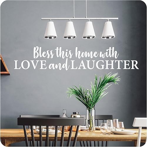 Miniatura 7 de My Vinyl Story - Calcomanías de pared con texto en inglés "Bless This Home with Love and Laughter" (Bless This Home with Love and Laughter) -