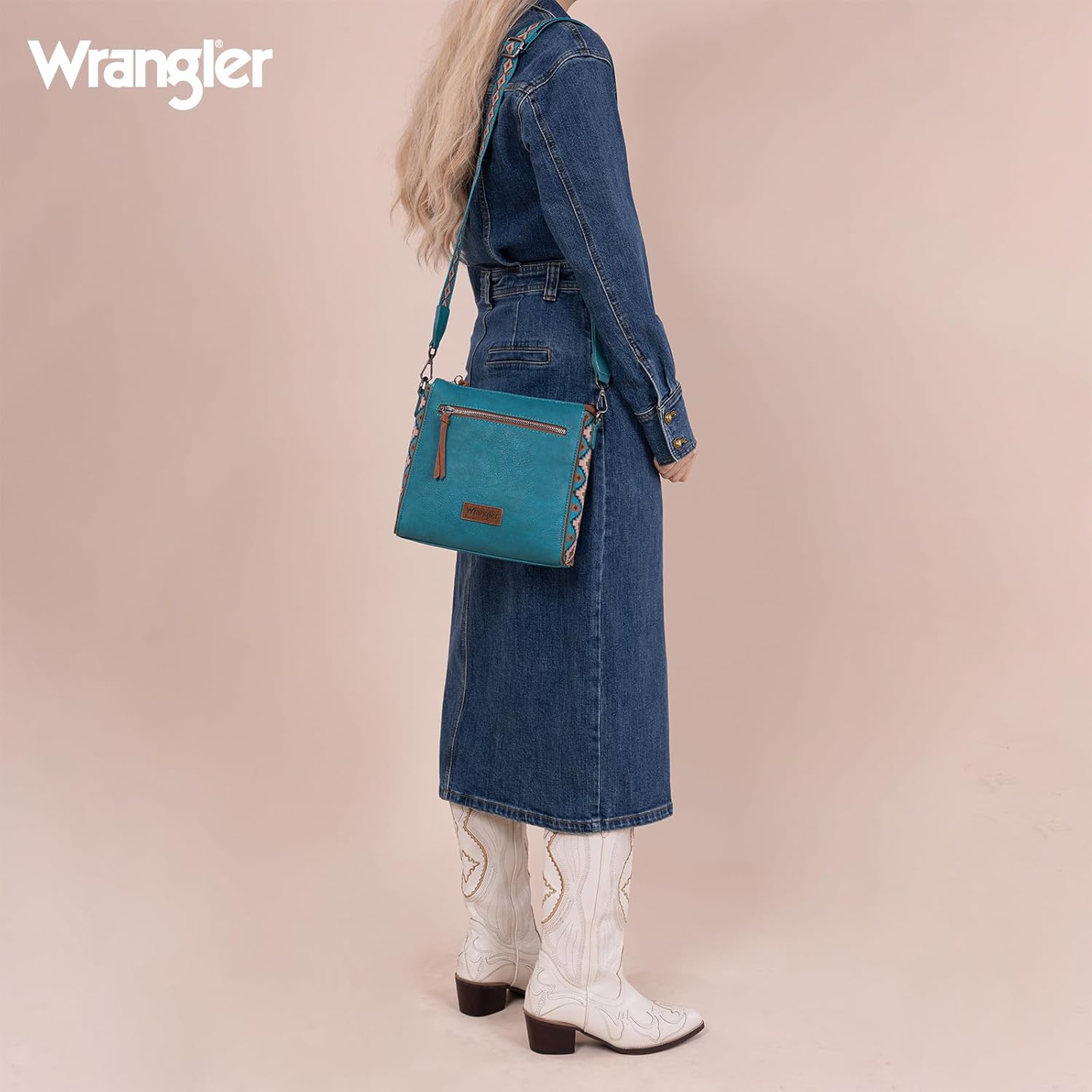 Wrangler Aztec Crossbody Purse Medium Shoulder Bags for Women Western Handbag with Guitar Strap - Image 2