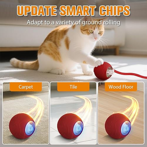 Miniatura 5 de Juguetes interactivos para gatos para interiores, bola eléctrica de movimiento automático para mascotas, juguete inteligente para gatitos, 3 modos y
