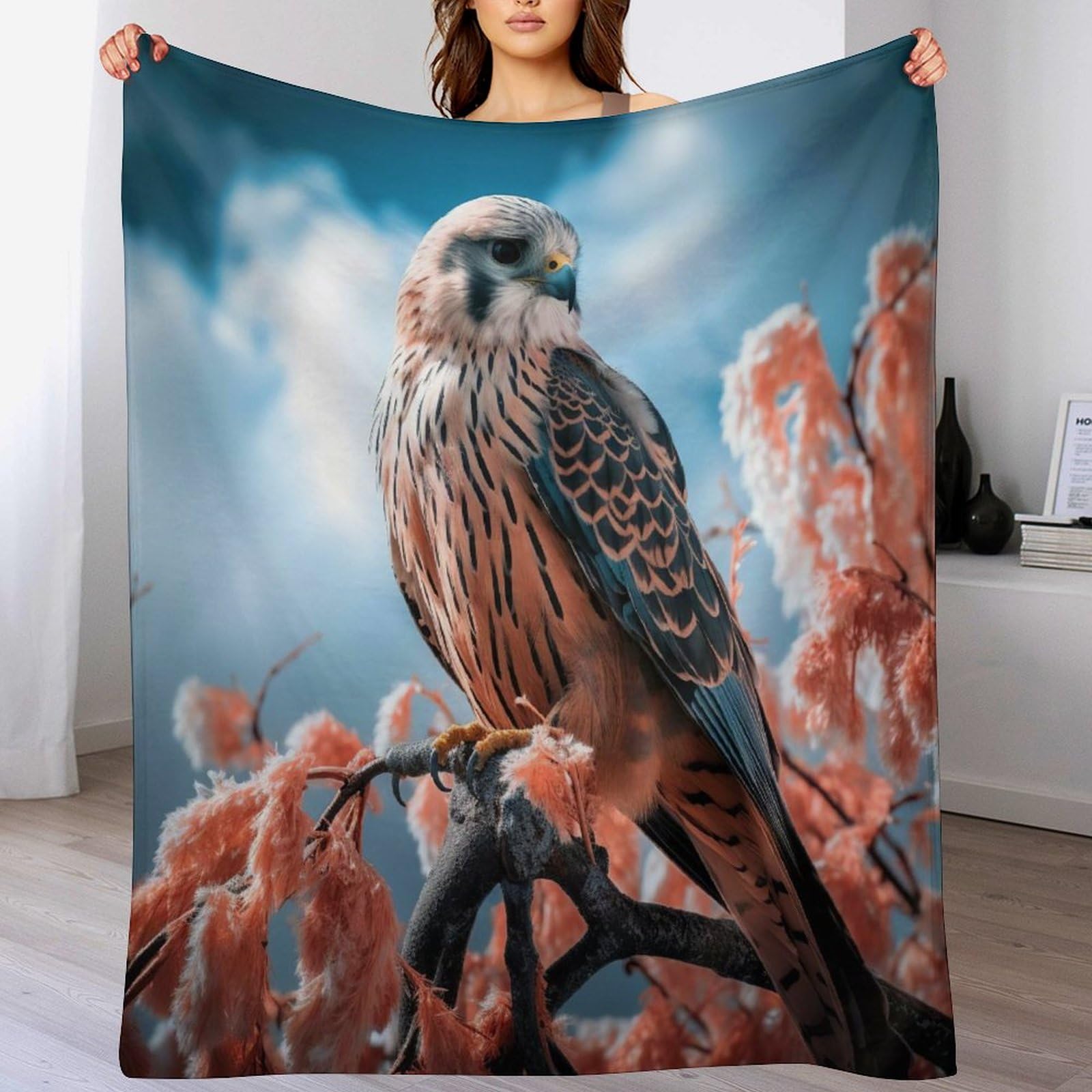Couverture en Polaire Flannel Aigle Chaudes Légères pour Canapé 130x180cm