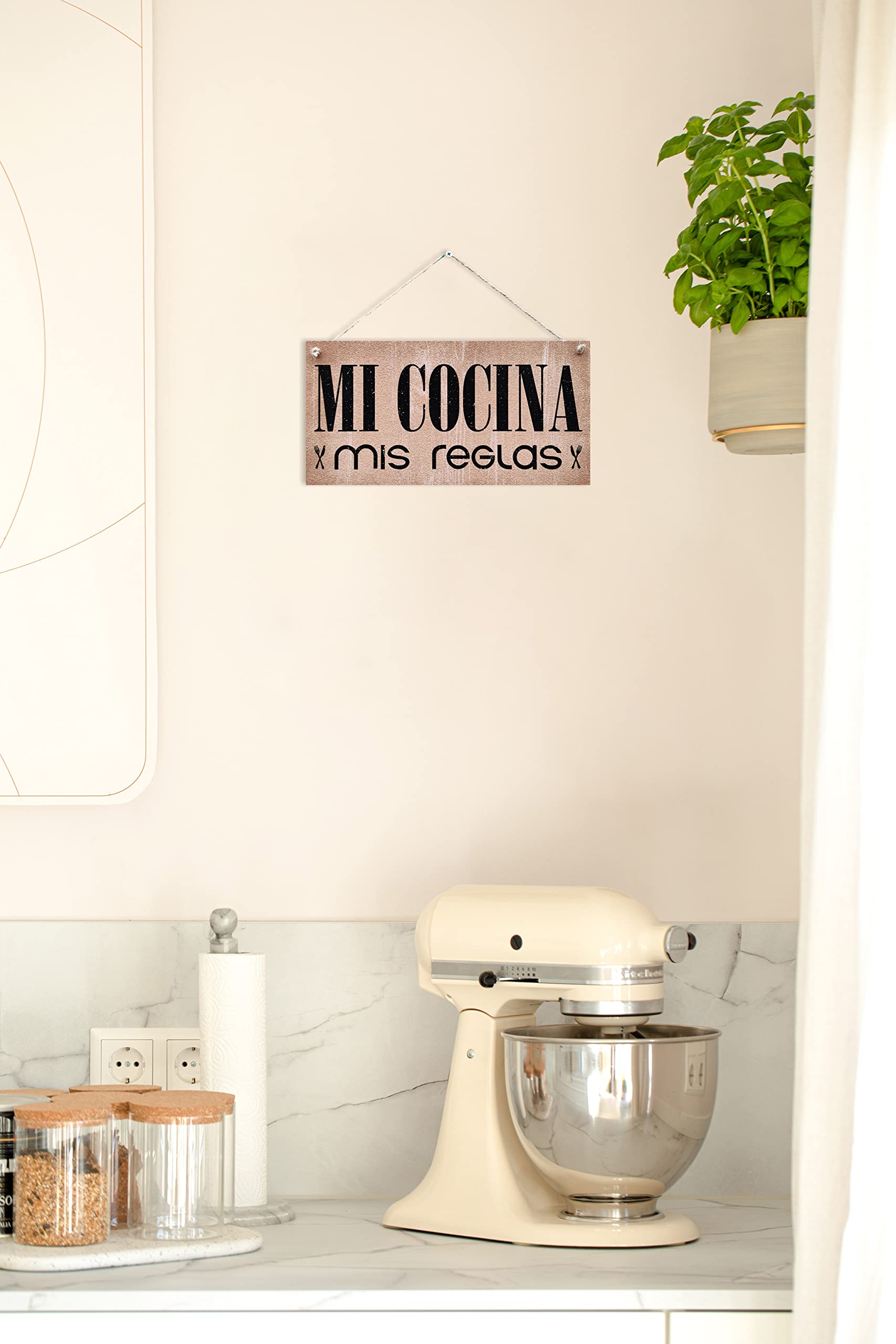 CARISPIBET Plaque Décorative Cuisine « La Cuisine Est Le Cœur De La Maison » - Art Mural Humoristique Et Chaleureux 15 X 30 Cm
