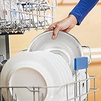 Vista 6 de Colador de acero inoxidable de 3 cuartos, colador para alimentos de cocina, apto para lavavajillas