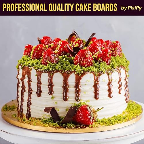 Miniatura 6 de Tablas para tartas, paquete de 4, 12 pulgadas, color azul, reutilizables, redondos, para postres llamativos, bases de cartón resistentes con