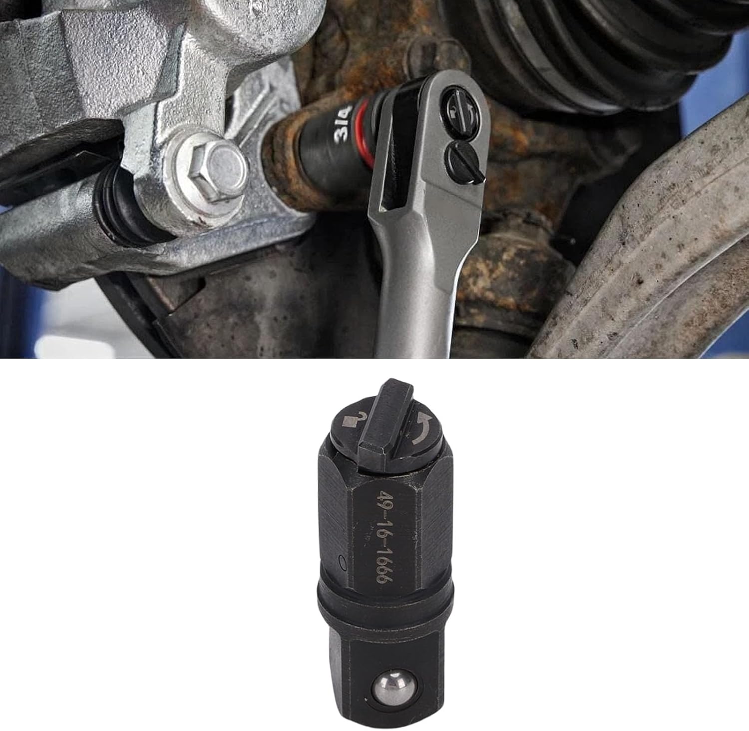 Ratchet Anvil Adapter, Carbon Steel Replacement with Locking Function for FUEL INSIDER Box Ratchet, Anti Slip Hexagonal Design (1/2 Inch 49-16-1666)
