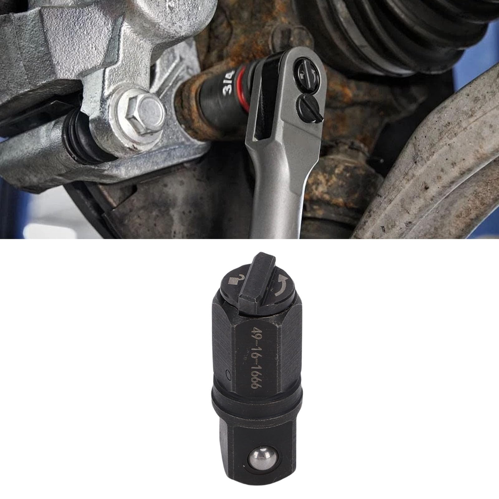 Adaptador de Yunque de Trinquete 1/2 Pulgada, Reemplazo de Acero Al Carbono con Bloqueo Hexagonal Antideslizante