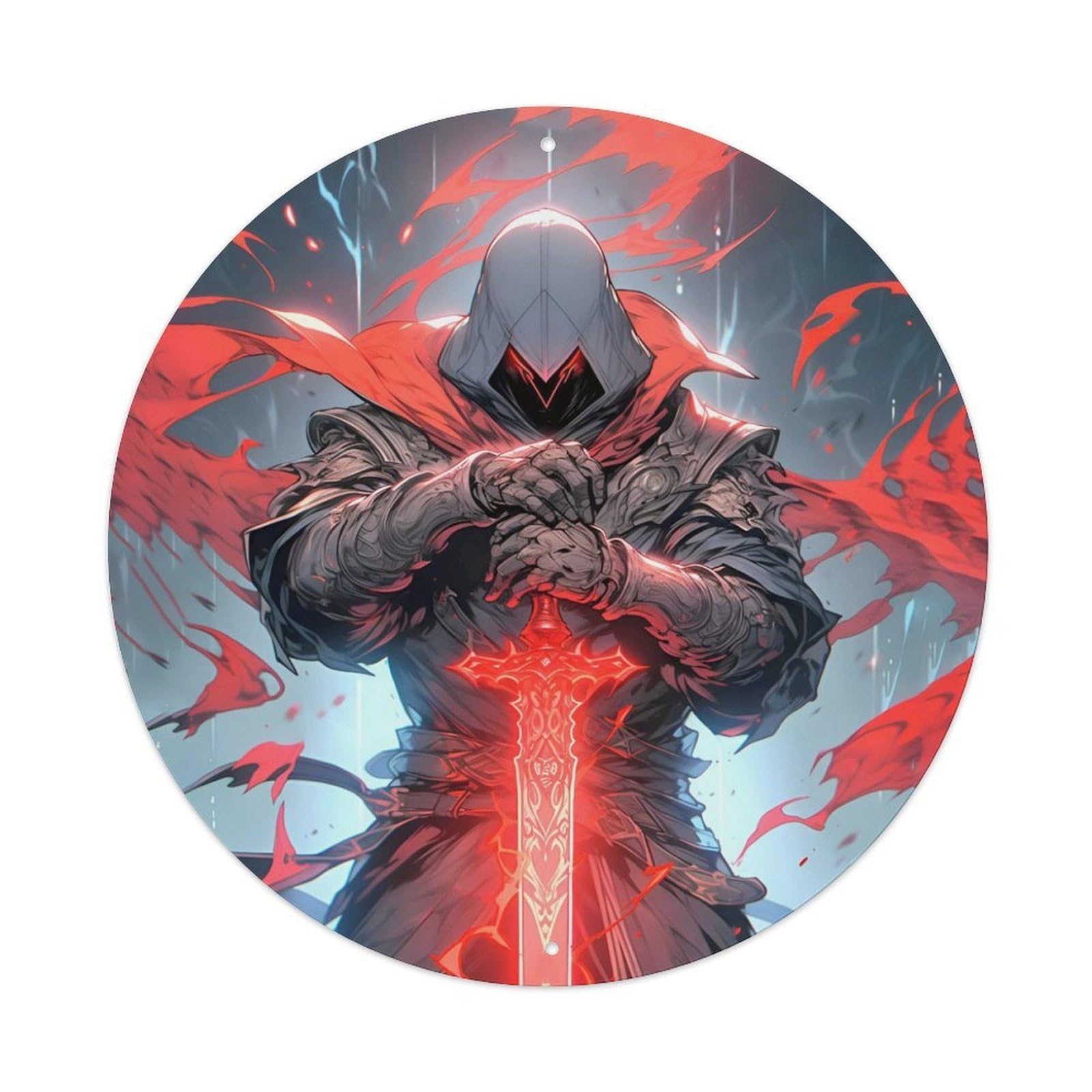 Dark Gothic Knight Medieval Samurai Greatsword Metal Tin Sign