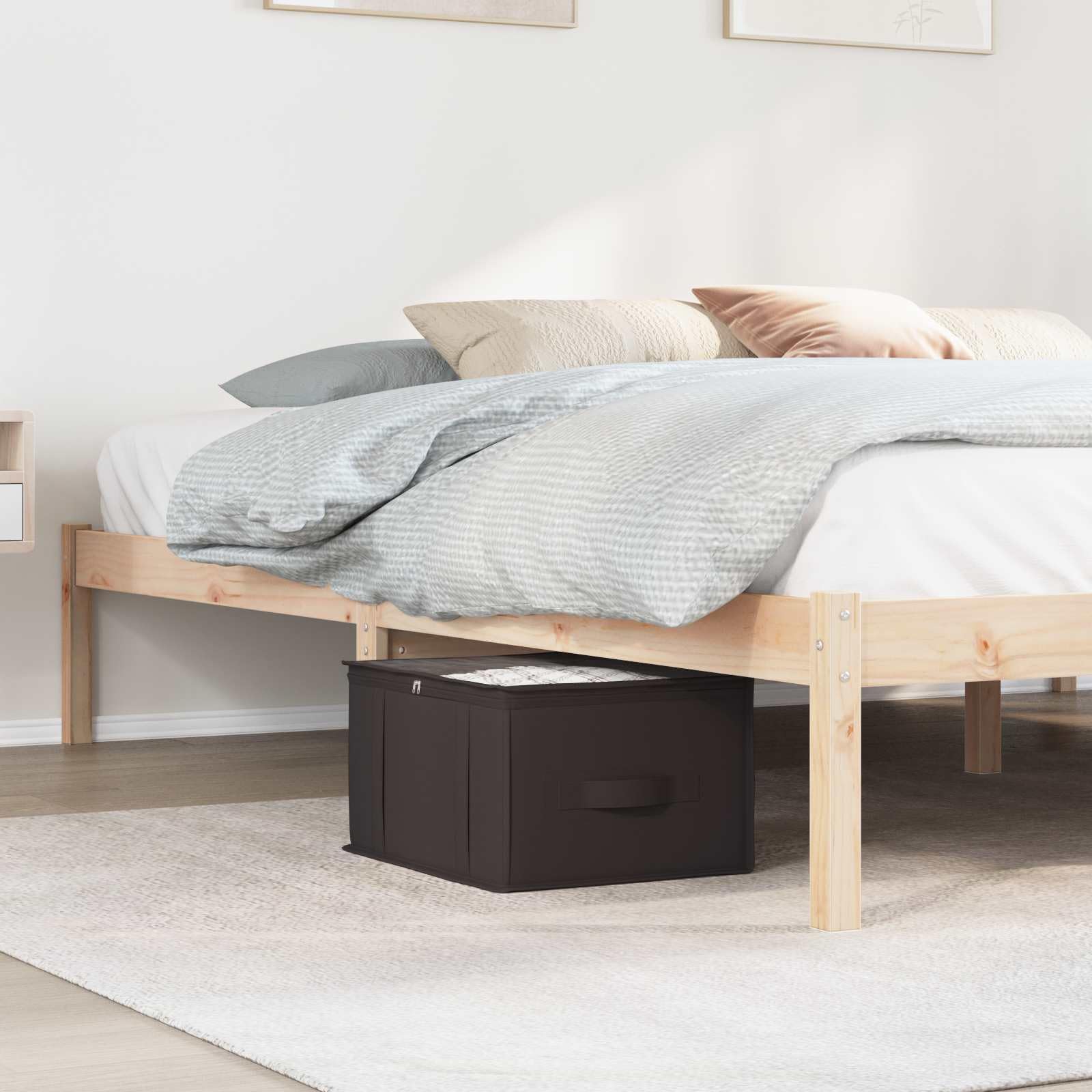 Aufbewahrungsbox mit transparentem PVC-Fenster 6 Stück Anthrazit, rechteckige Vliesstoff Box mit Griffen für unter Bett, faltbare Aufbewahrungsbox mit Doppelschiebern für Kleidung