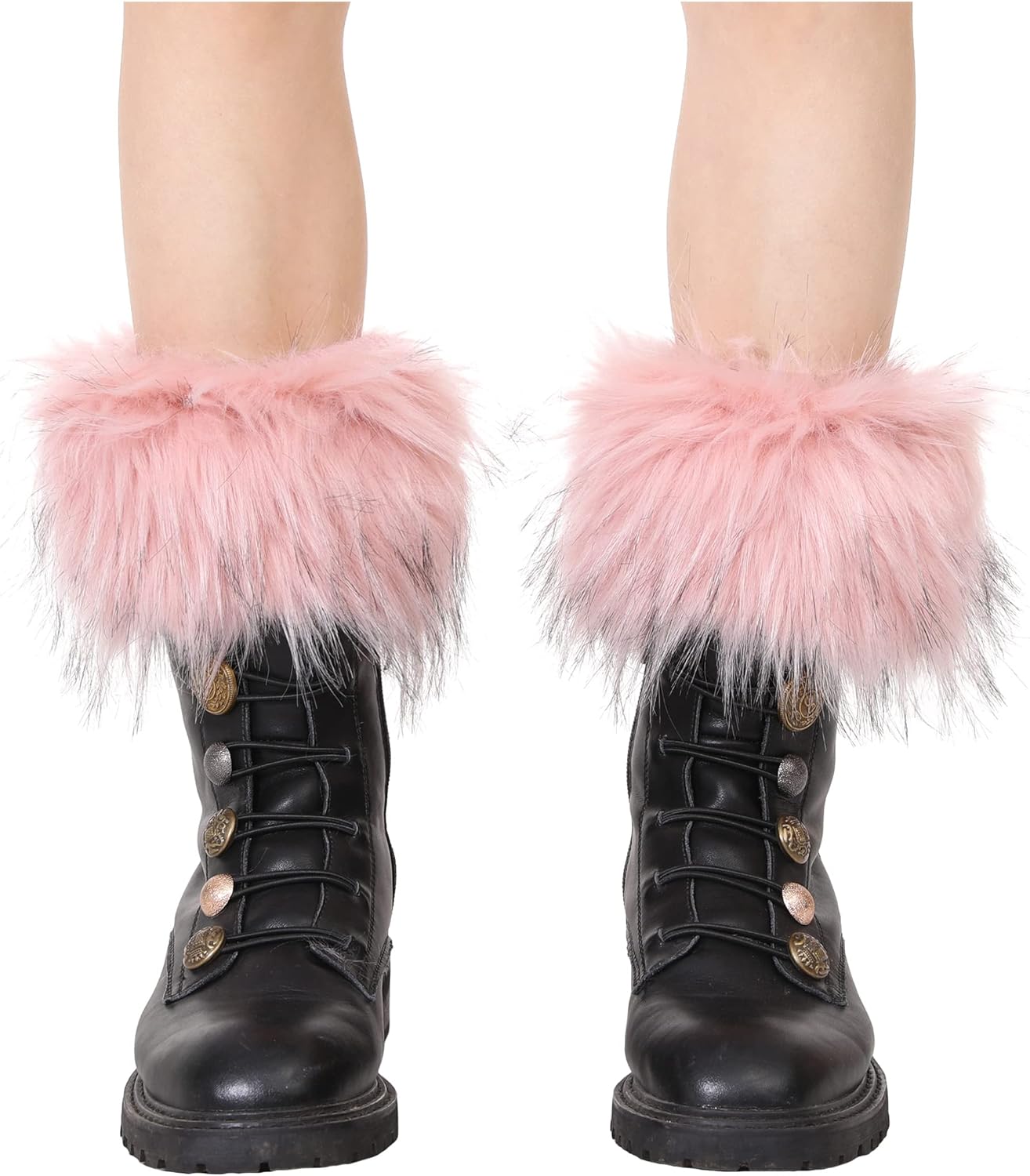 LA CARRIE Women Faux Fur Plush Leg Warmers Short Furry Fuzzy Leg Cuffs Girls Winter Knitted Boot - Image 2