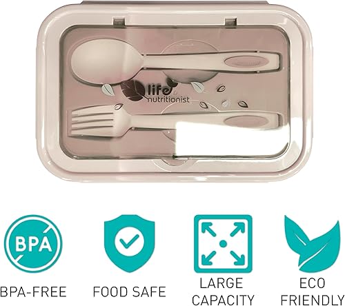 Miniatura 9 de Three Stars Invest Holdings - Lonchera para niños con 3 compartimentos y cubiertos, 47.3 fl oz, recipientes de almacenamiento de alimentos para