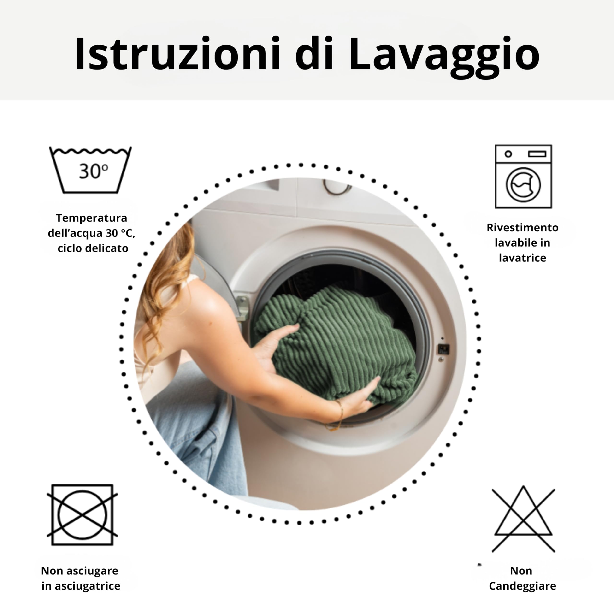 bananair – Pouf Poltrona Soggiorno e Camera in Velluto a Coste - Pouf Gigante XXL Morbido ed Elegante - Rivestimento lavabile in lavatrice - Ideale per Adulti, Adolescenti (110 × 100 cm, Verde)
