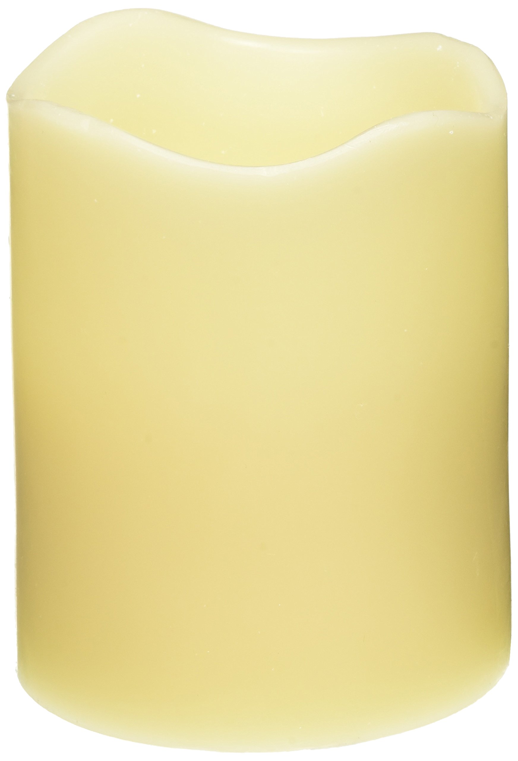 Pacific Accents Flickering Flameless Candle - Ivory Real Melted Wax Pillar Candles with 4 and 8 Hour Timer - Battery Operated Candles with Electric LED Flickering Flame Effect (4