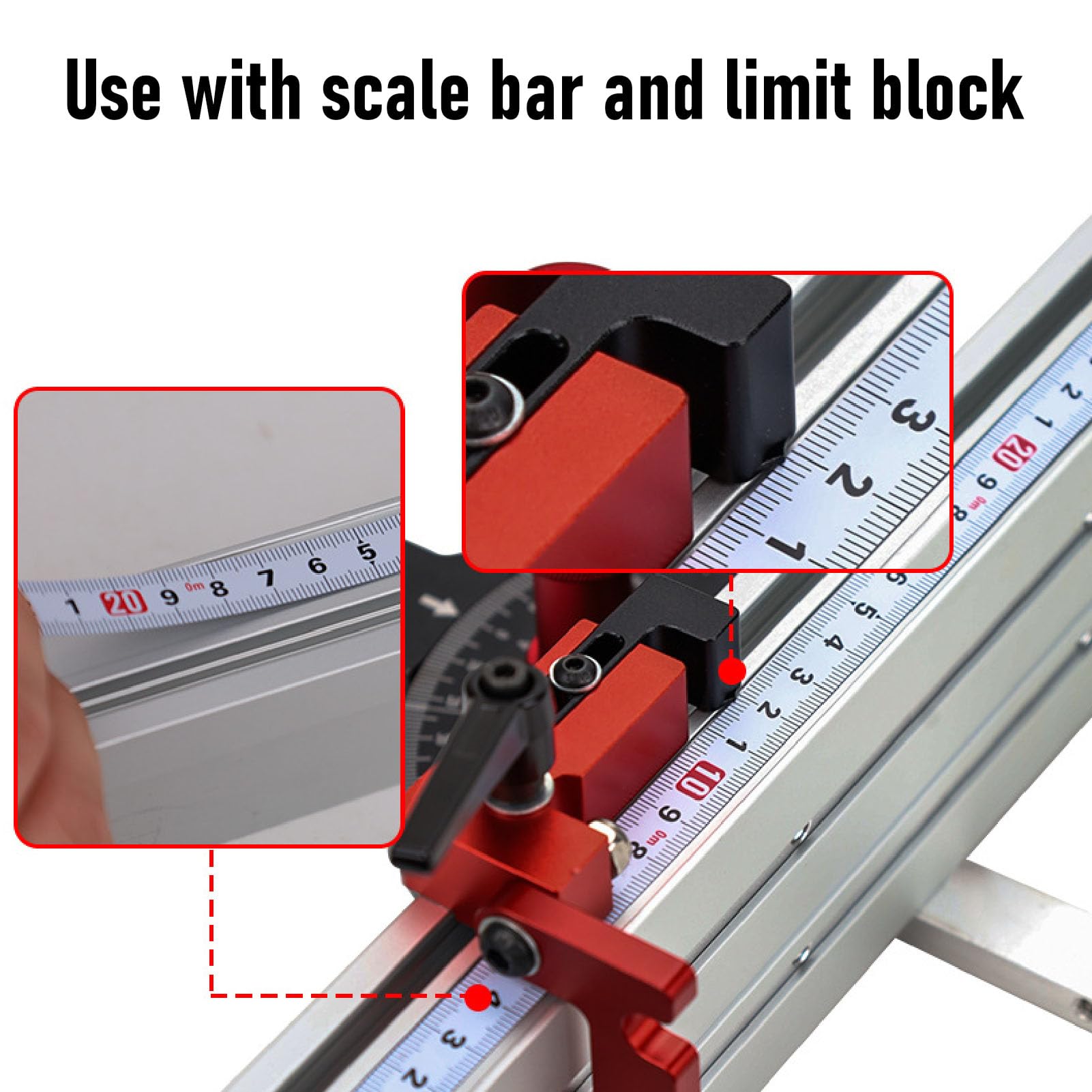 Generic T Track Miter Fence, Typ 75, Teleskopowa Składana Prowadnica 900-1260 Mm do Stołu Frezarskiego i Piły Stołowej, ze Stopu aluminium.
