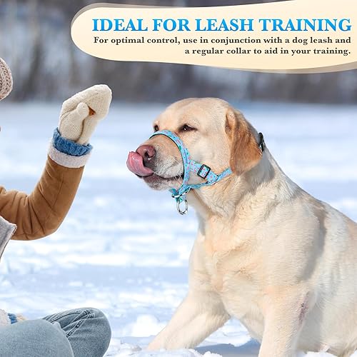 Miniatura 18 de Collar para la cabeza de perro sin tirones, collar halter con cabeza antitirones para perros medianos, diseño acolchado ajustable para evitar