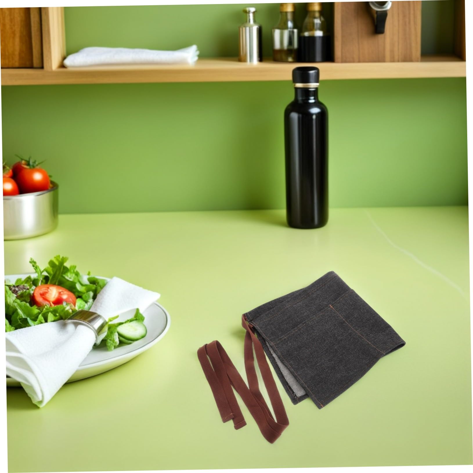 SHINEOFI 2 Piezas Delantal Cintura de Mezclilla Corto con Bolsillos Cómodo Diseño Práctico para y Chefs Restaurantes y Cafeterías