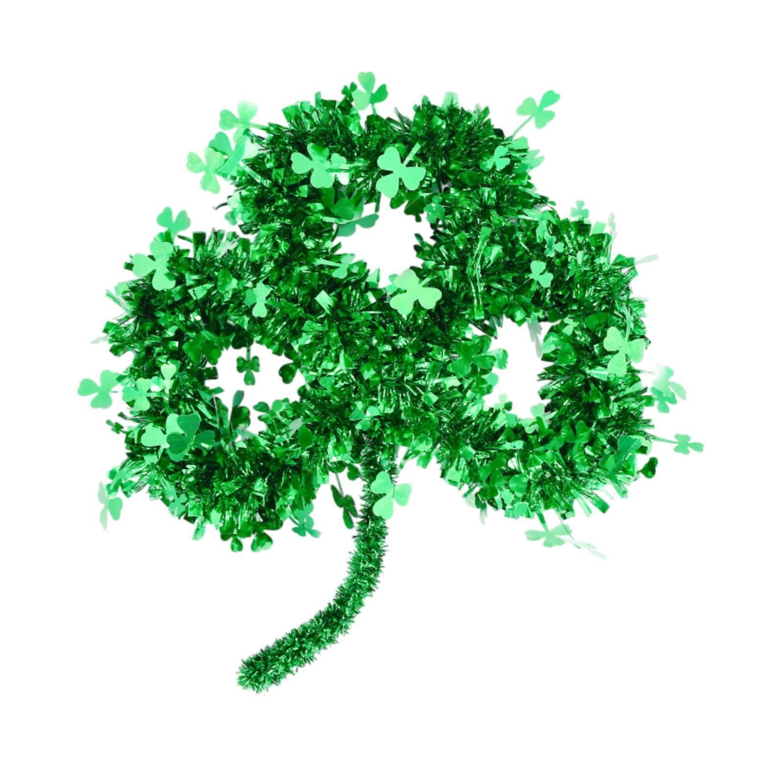 QIXCXAZ Shamrock-Themed Hanging Wreath For St Patricks Day Front Door Decor Festive Home Accent For Celebratory Moments Shamrock Hanging Wreath Shamrock Decor
