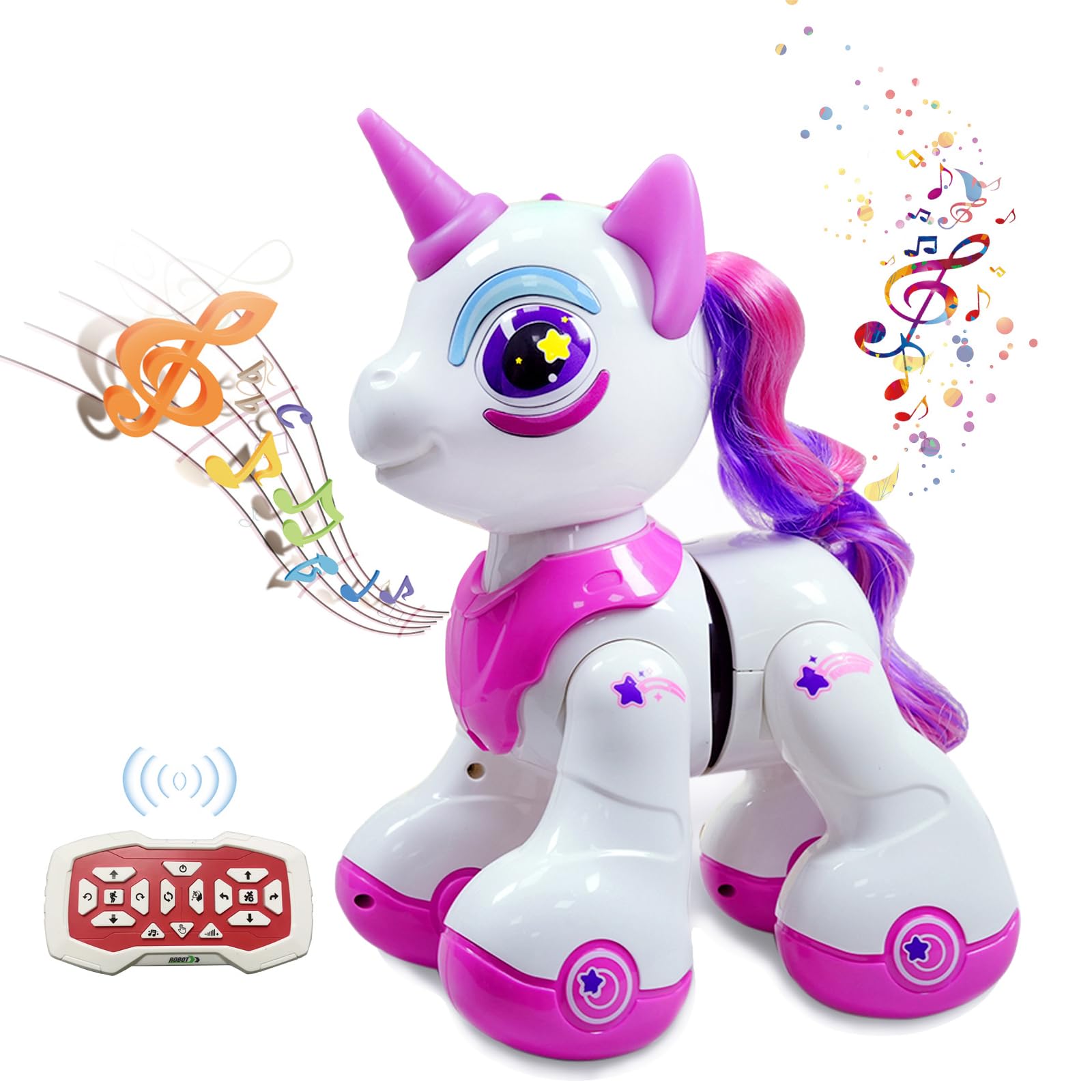 Unicorn Academy Robot Licorne Interactive Ulikey - Jouet Enfant Avec Télécommande, LED Et Danse - Cadeau Fille 3 Ans Et Plus Peluche Licorne