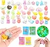 50pcs Mini Resin Animals Mixed Blind Bags, Mixed Small Plastic Animals Mystery Toys Glow in the Dark Random Miniature Animal Figures for DIY Crafts, Fairy Garden Micro Landscape, Party Favors