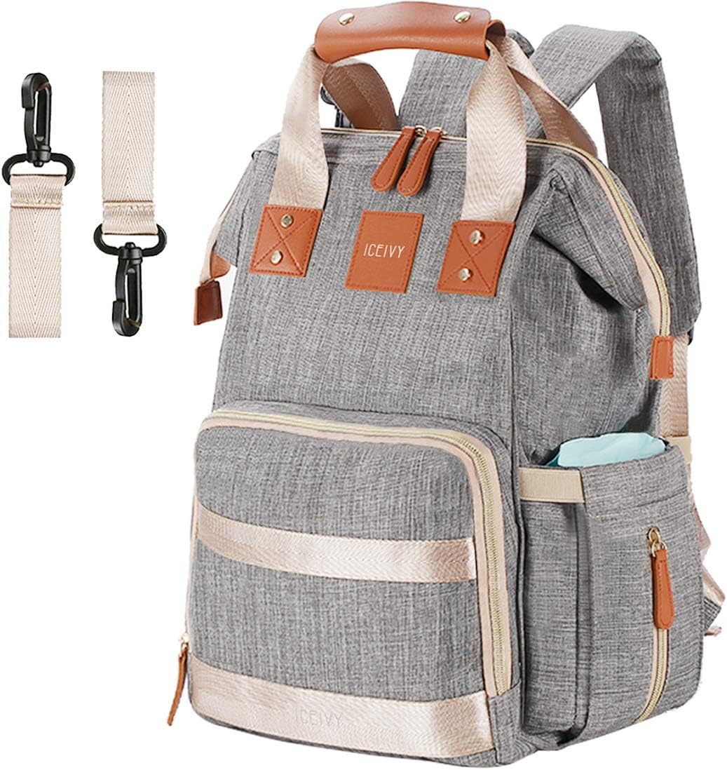 Diaper Bag,Baby Bag Diaper Bag Backpack Multi-Function Large Capacity And Durable（Gray）