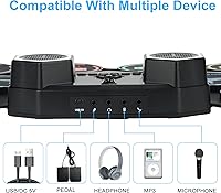 Vista 2 de Conjunto de batería electrónica, Marrilley, 9 almohadillas con entrada para auriculares, almohadilla enrollable más grande, altavoces estéreo duales