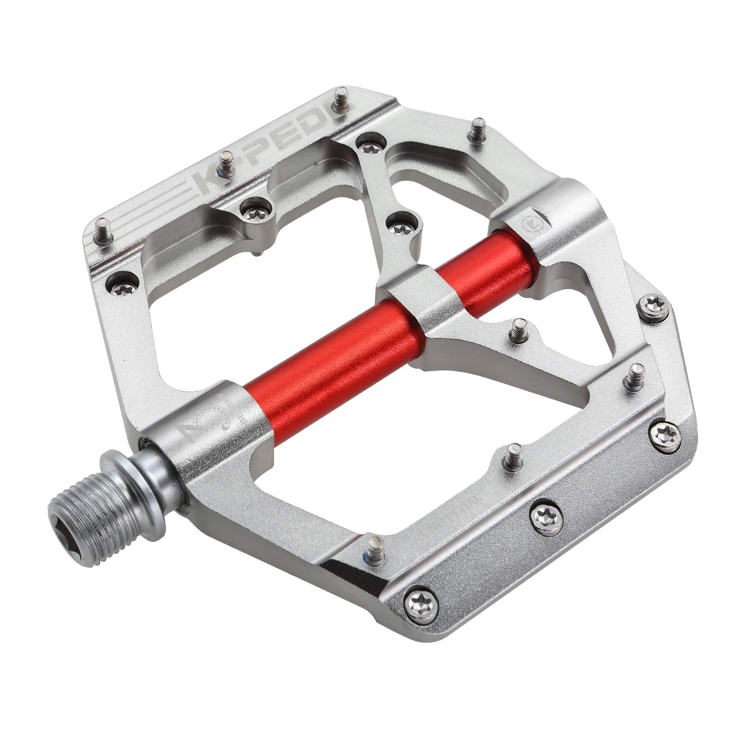K PEDC Aluminum Alloy 9/16" Bike Pedal MTB Wide Platform Flat Non-Slip Bicycle Pedals with 3 Bearings for Mountain Bikes, Road, BMX