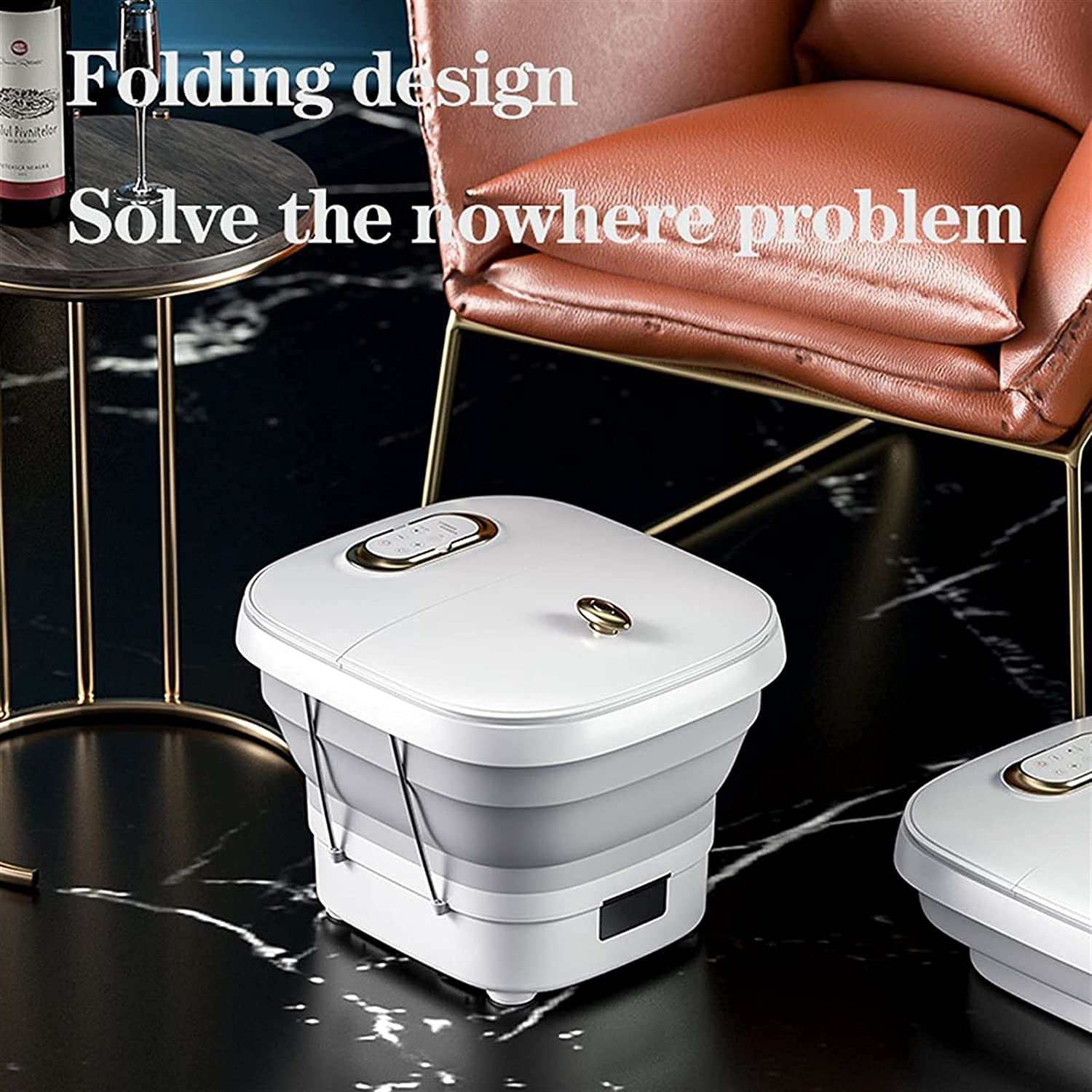 Masajeador de baño para pies, diseño ergonómico, bañera Plegable para pies con Masaje Shiatsu, para aliviar el estrés de los pies, Control de Temperatura