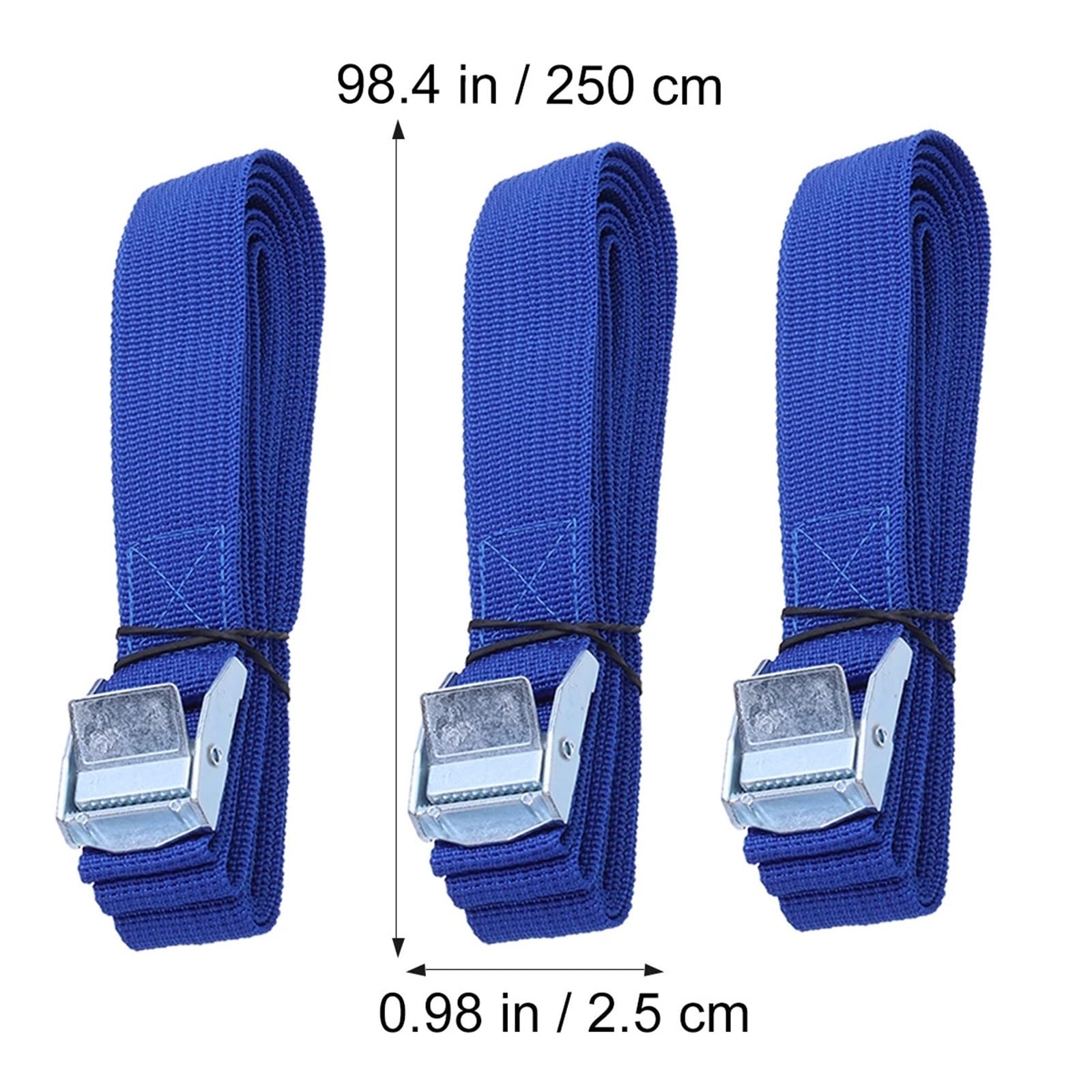 Zurrgurte Zurrgurte mit Schnalle, Nylon-Schnellspanner for Fracht, zur Befestigung von Autodachträgern, Gepäck(Blue2.5m x8PC)