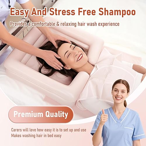 Miniatura 6 de Juego de champú inflable para cabecera con bolsa de agua y chal impermeable. Lavar el cabello en la cama para niños, ancianos, mujeres embarazadas,