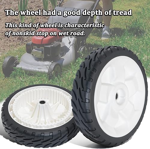 Miniatura 4 de CheeMuii 119-0311 Ruedas para cortacésped, 2 piezas, ruedas de tracción delantera de 8 pulgadas para cortacésped de empuje, repuesto para Toro