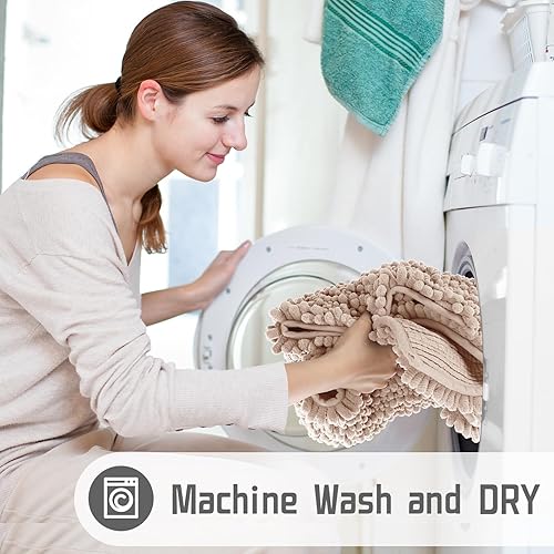 Miniatura 211 de Yimobra - Tapete de baño largo de felpilla, grande de 55.1 x 24 pulgadas, microfibra gruesa, absorbente, extrasuave, antideslizante, peludo, lavable