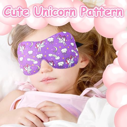 Miniatura 2 de Foaincore 8 máscaras de unicornio para dormir, antifaz de dibujos animados para niños, contorno 3D, para niños, niñas, adolescentes, con correa