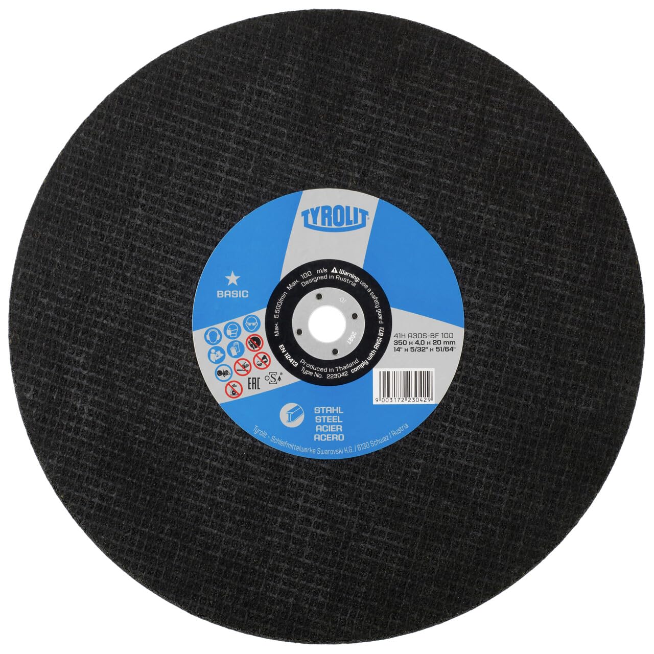 10x Disco da taglio Tyrolit piano 350x4x20 mm A30 BASIC acciaio
