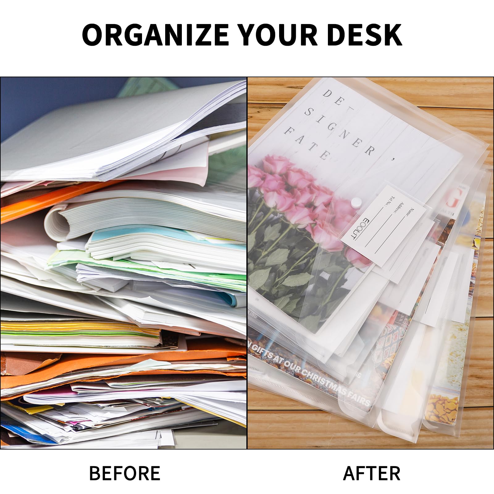 EOOUT 30pcs Plastic Envelopes, Clear Envelopes with Snap Closure - Image 4