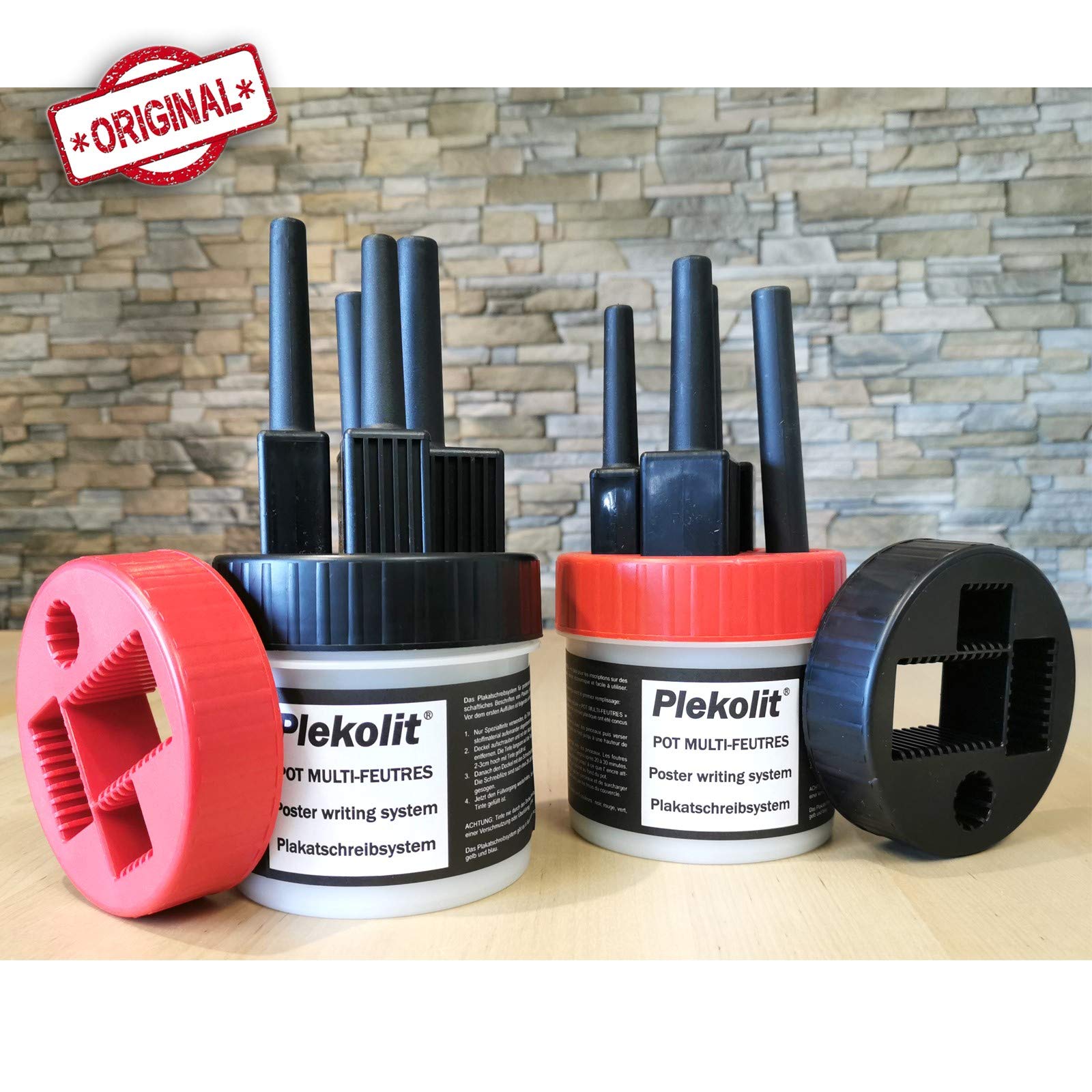 Plekolit® Plakatschreibsystem + 1L Tinte SCHWARZ