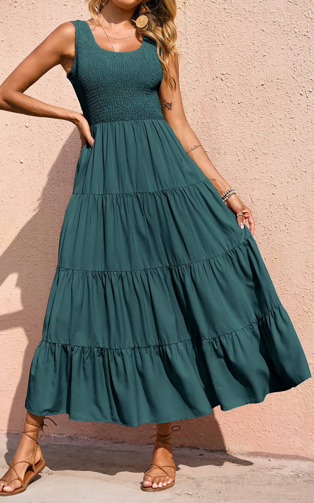 PRETTYGARDEN Tank Summer Dresses for Women Maxi Dress Vestito Casual Donna (Pacco da 1)