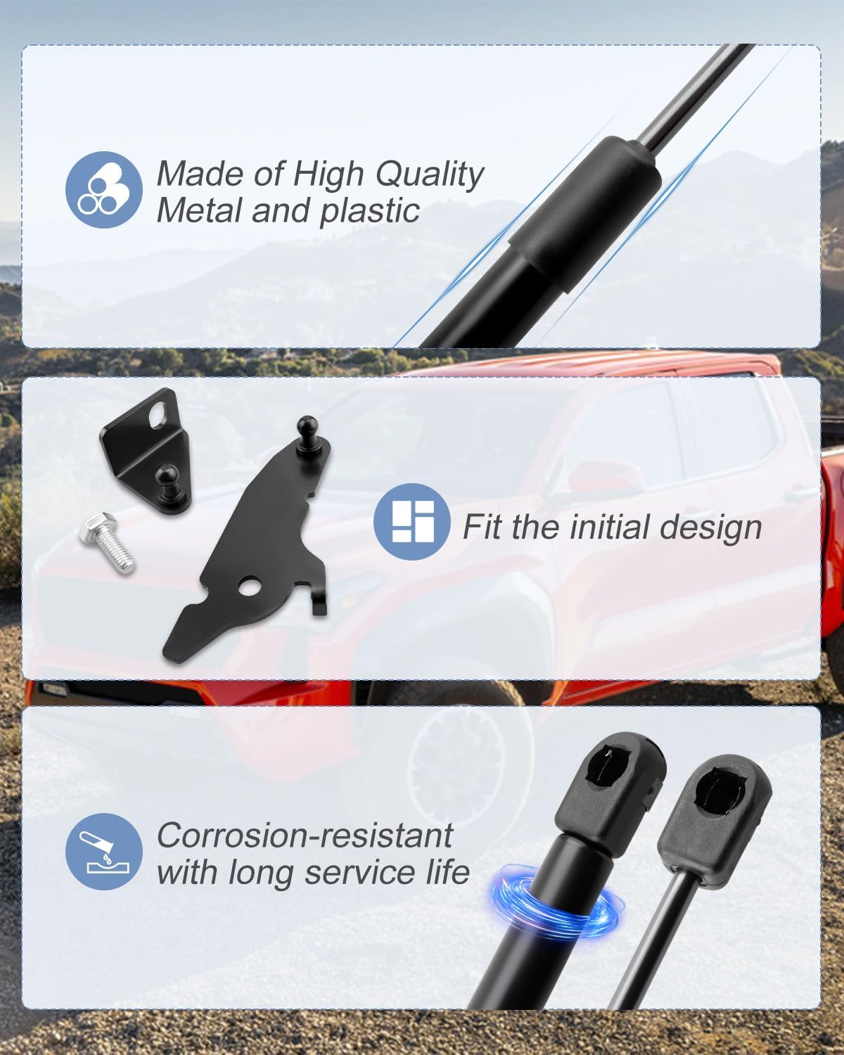 Hood Struts Fit for Toyota Tacoma 2024 2025 Models, Front Hood Lift Shocks Support Replacement Kit