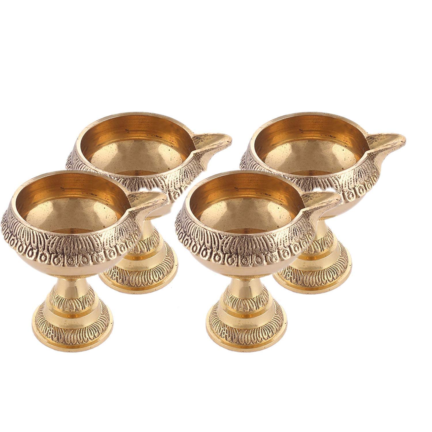 Happy Arts Brass Diwali Kuber Deepak On Stand for Puja Home Décor (Set of 4) (B07Z3CWH18) Amazon Price History, Amazon Price Tracker